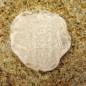 Large Clear Frosted Piece Genuine Surf Tumbled Beach Sea Glass MA Coast 2 1/4"